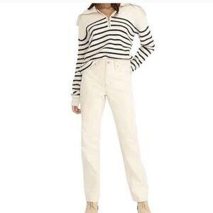 J Crew Slouchy Boyfriend Jean In ECRU or Natural Relaxed Fit Sz 28 BD367 NWT